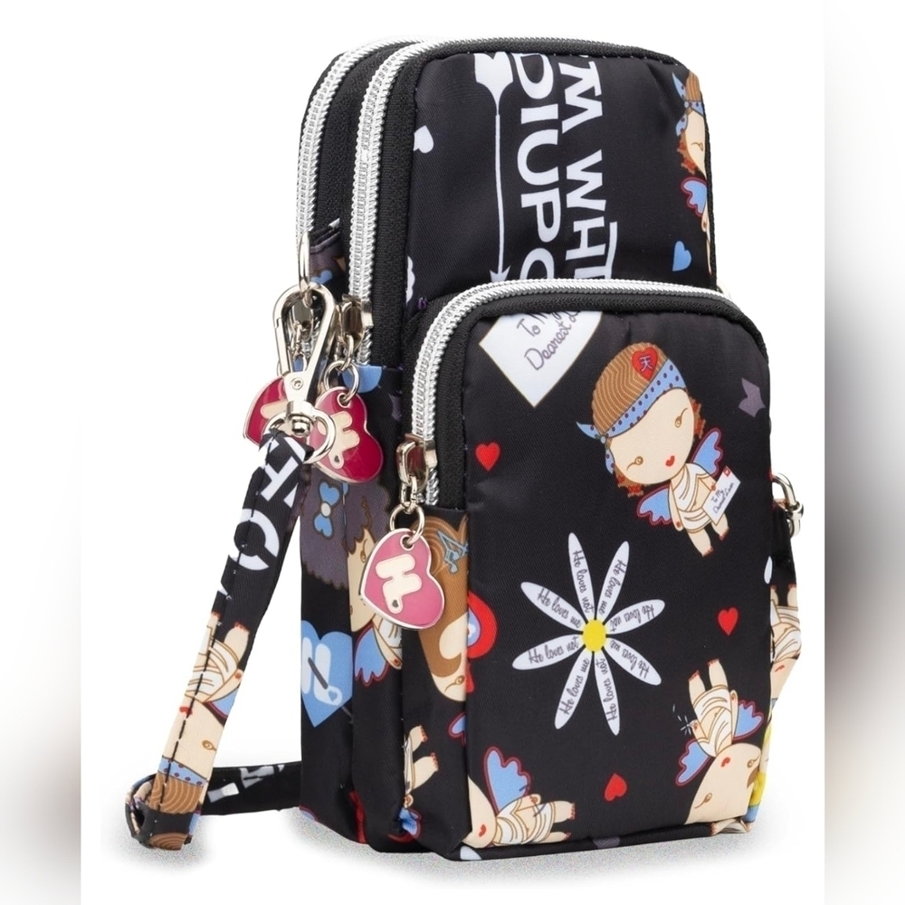 Crossbody Bag Cell Phone Sleeve Concert Venue Bag Adiustable Strap Arm Wrist NWT